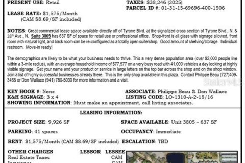Immobilier commercial à louer à Saint Petersburg, Floride: 922.15 m2 № 2135348 - photo 3