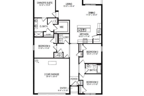 House floor plan «floor CALI», 4 rooms in Charles Cove by D.R. Horton