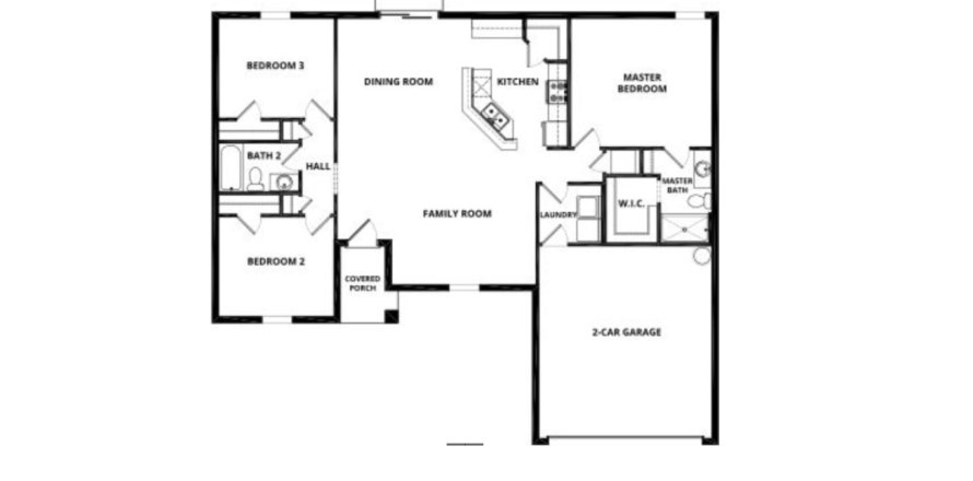 Планировка жилого комплекса «House» 3 спальни в ЖК Royal Highlands by LGI Homes