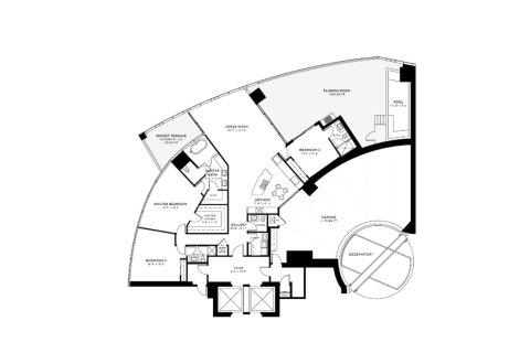 Apartment floor plan «263SQM», 3 bedrooms in BENTLEY RESIDENCES