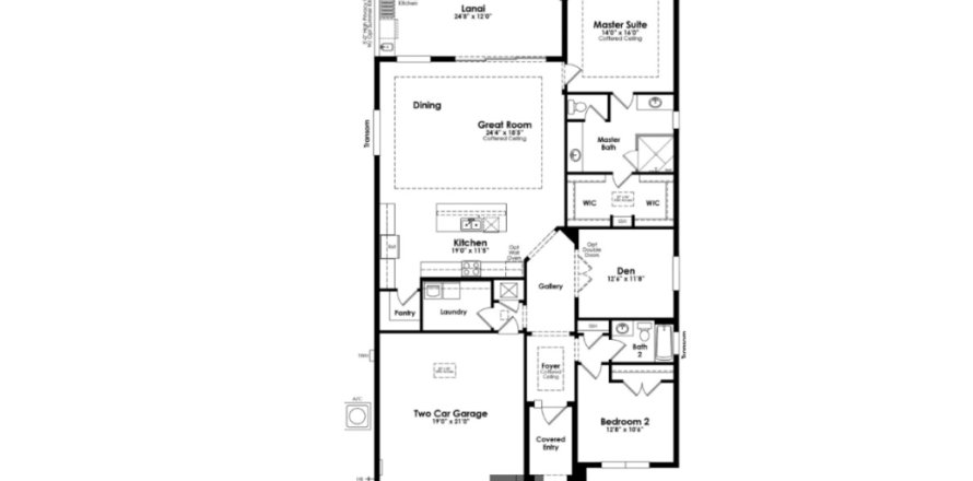 Property floor plan «House», 2 bedrooms in Cresswind Palm Beach