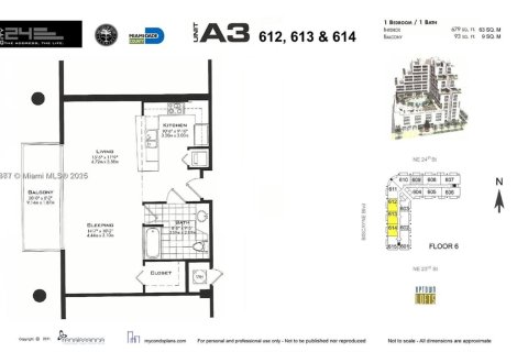 Снять в аренду кондоминиум в Майами, Флорида 1 спальня, 63.08м2, № 1975504 - фото 3