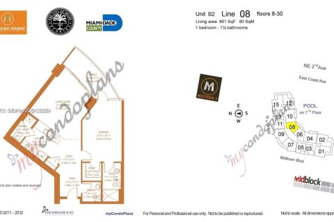 Снять в аренду кондоминиум в Майами, Флорида 1 спальня, 79.99м2, № 2005105 - фото 14