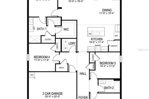 House in Mulberry, Florida 4 bedrooms, 169.83 sq.m. № 1846810 - photo 4