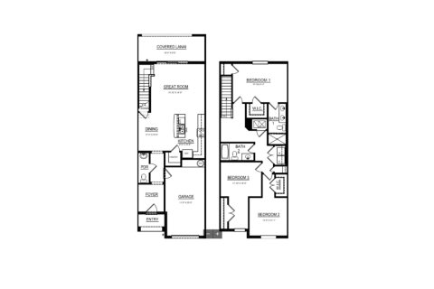 Townhouse floor plan «Townhouse», 3 bedrooms in Braden Pointe