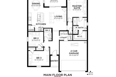 Планировка Виллы или дома «Adora» 2 спальни в ЖК Riverstone