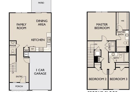 Townhouse floor plan «385 Madison Drive», 3 rooms in Madison Place
