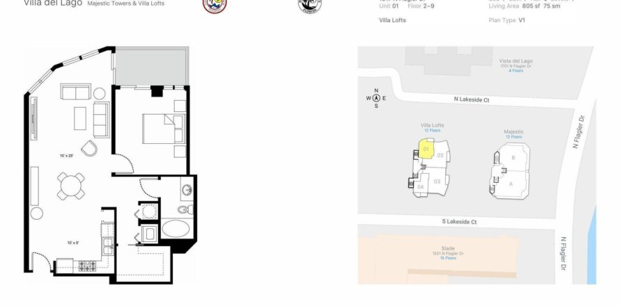Condo in West Palm Beach, Florida, 1 bedroom  № 1154530