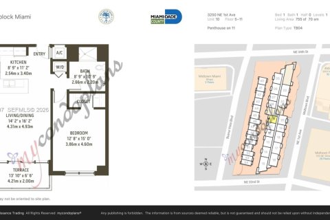 Купить кондоминиум в Майами, Флорида 1 спальня, 70.14м2, № 2056973 - фото 25