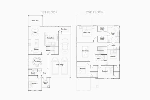 Townhouse floor plan «306SQM PEABODY», 5 bedrooms in TRINITY LAKES
