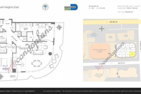 Снять в аренду кондоминиум в Майами, Флорида 2 спальни, 104.14м2, № 1992323 - фото 29