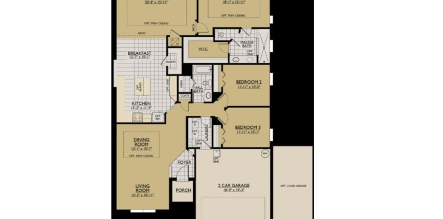 House floor plan «House», 3 bedrooms in Emerald Acres
