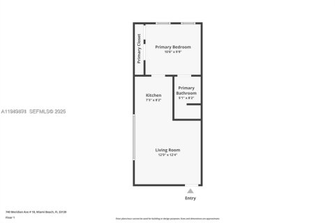 Снять в аренду квартиру в Майами-Бич, Флорида 1 спальня, 41.62м2, № 2005385 - фото 10