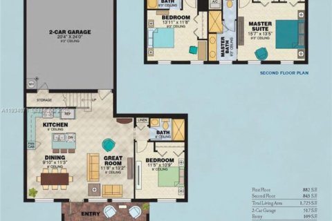 Снять в аренду таунхаус в Санрайз, Флорида 3 спальни, 157.93м2, № 1992301 - фото 22