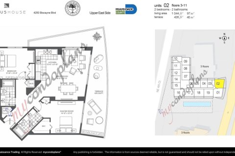 Copropriété à vendre à Miami, Floride: 2 chambres, 96.99 m2 № 2328559 - photo 25