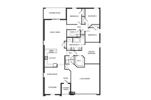 Development floor plan «House», 4 bedrooms in Royal Highlands by LGI Homes