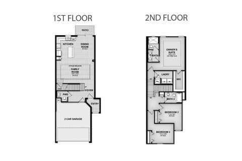 Townhouse floor plan «153SQM WASHINGTON», 3 bedrooms in WYNDRUSH CREEK