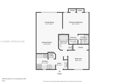 Condominio en Coral Springs, Florida, 2 dormitorios  № 2059419