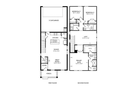 Townhouse floor plan «166SQM HURSTON», 3 bedrooms in SILVERLEAF RESERVE BUNGALOWS