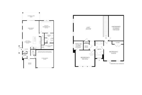 Планировка таунхауса «House» 4 спальни в ЖК Franklin Square at Crosswater