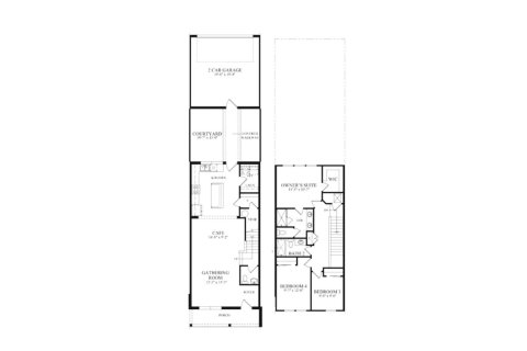 Townhouse floor plan «153SQM», 3 bedrooms in ISLES OF LAKE NONA