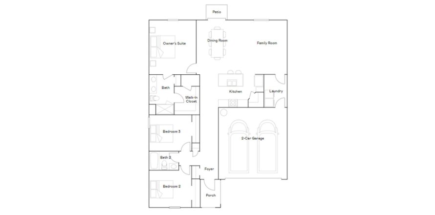 Планировка таунхауса «144SQM DOVER» 3 спальни в ЖК MAJESTIC OAKS