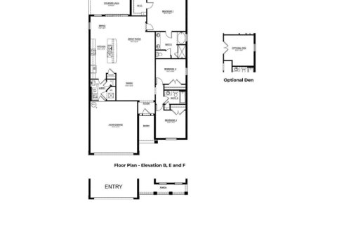 Планировка виллы или дома «House» 3 спальни в ЖК Star Farms at Lakewood Ranch - Freedom