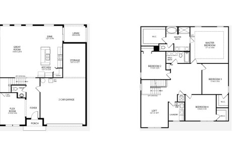 Townhouse floor plan «Carlisle Plan», 4 rooms in Polk County Scattered