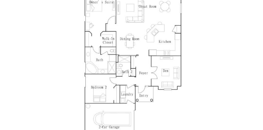 Планировка виллы или дома «House» 2 спальни в ЖК Wellen Park Golf & Country Club - Executive Homes
