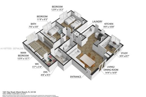 Copropriété à vendre à Miami Beach, Floride: 3 chambres, 113.34 m2 № 2041122 - photo 16