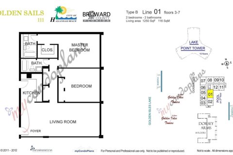 Condominio en venta en Hallandale Beach, Florida, 2 dormitorios, 116.13 m2 № 1017959 - foto 1