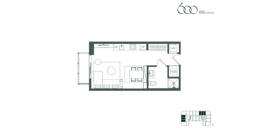 Property floor plan «Apartment», 1 bedroom in 600 MIami Worldcenter