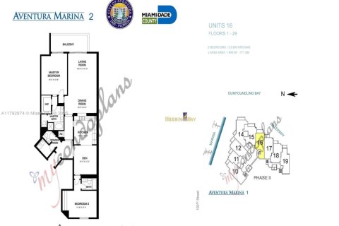 Купить кондоминиум в Авентура, Флорида 2 спальни, 171.5м2, № 1926608 - фото 14