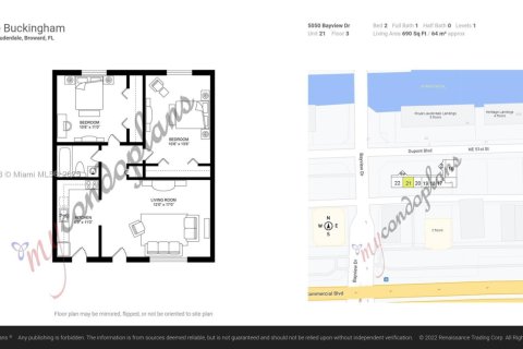 Снять в аренду кондоминиум в Форт-Лодердейл, Флорида 2 спальни, 64.1м2, № 1942562 - фото 25
