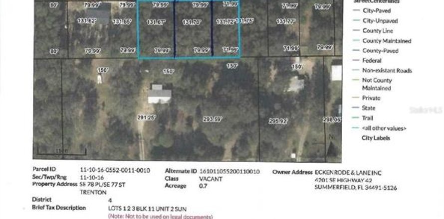 Land in Trenton, Florida № 1824269