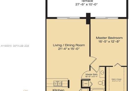 Condominio en Miami, Florida, 1 dormitorio  № 2011165