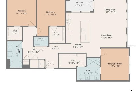 Apartamento en alquiler en Nokomis, Florida, 3 dormitorios, 135.08 m2 № 2196220 - foto 2