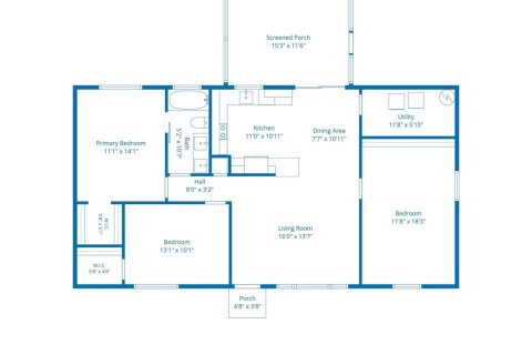 House in Vero Beach, Florida 3 bedrooms, 111.48 sq.m. № 2242339 - photo 26