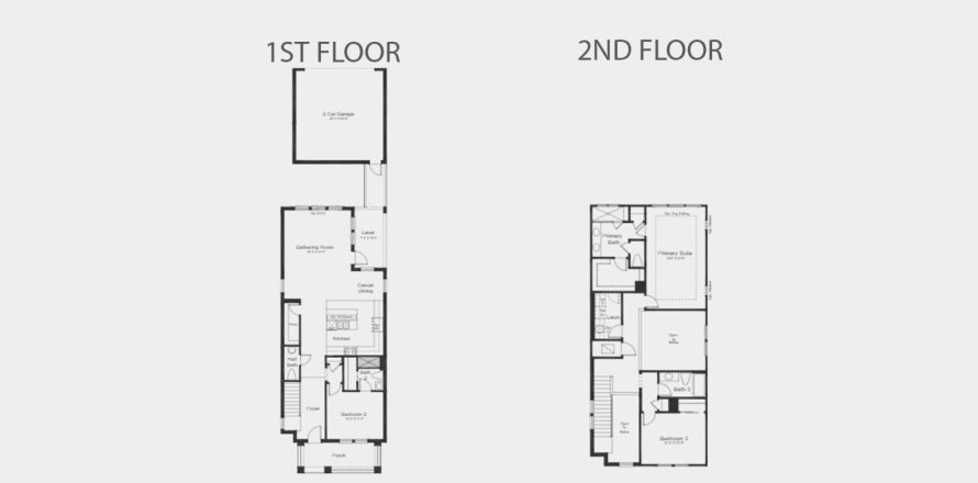 Планировка виллы или дома «200SQM NEWBERRY» 3 спальни в ЖК STARKEY RANCH