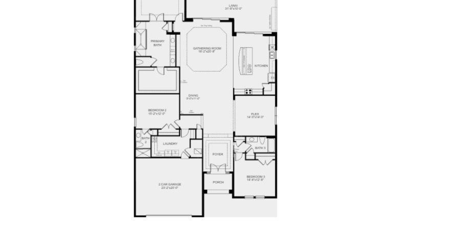 Планировка виллы или дома «House» 3 спальни в ЖК Esplanade at Skye Ranch