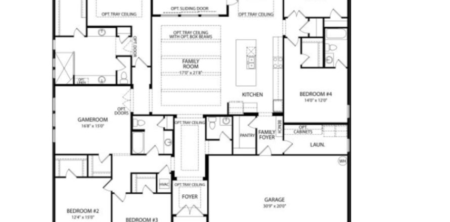 Планировка виллы или дома «House» 4 спальни в ЖК Foxmeadow by Drees Homes