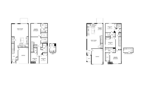 Планировка таунхауса «Townhouse» 3 спальни в ЖК Trout River Station