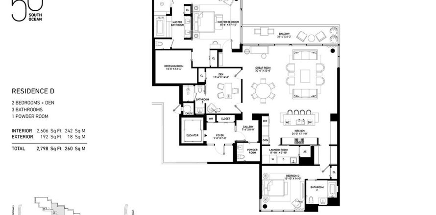 Condo à Palm Beach, Floride, 2 chambres  № 929857
