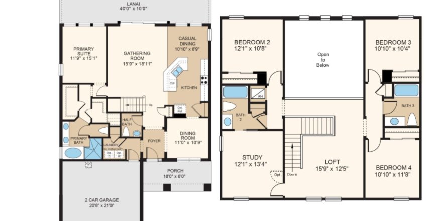 House in Echo Park in Riverview, Florida 4 bedrooms, 242 sq.m. № 396543