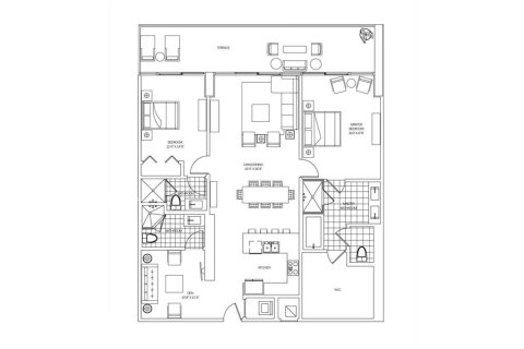 Планировка квартиры «144SQM» 3 спальни в ЖК 400 SUNNY ISLES