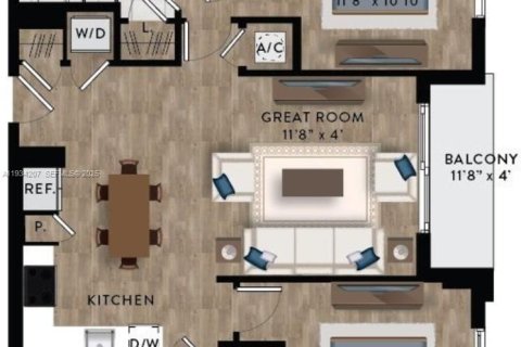 Снять в аренду квартиру в Майами, Флорида 2 спальни, 102.01м2, № 1992455 - фото 3