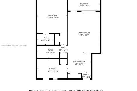 Copropriété à louer à Hallandale Beach, Floride: 1 chambre, 81.38 m2 № 2028390 - photo 5
