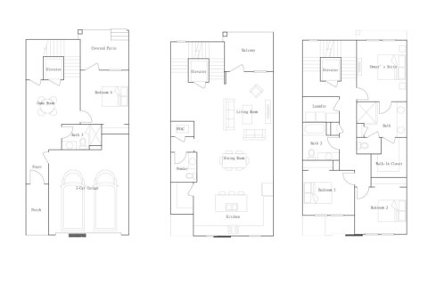 Планировка Таунхауса «floor Halyard at Westshore Marina District» 4 комнаты в ЖК Westshore Marina District - Inlet Shore Waterfront