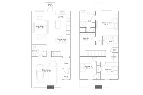Townhouse floor plan «256 NINE IRON DRIVE», 3 rooms in Champions Pointe - Champions Pointe Townhomes II