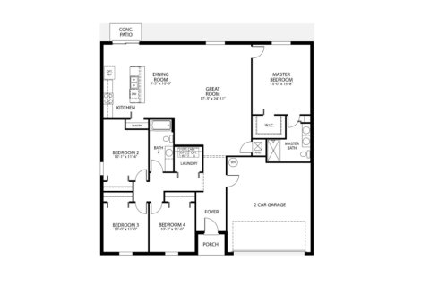 Планировка виллы или дома «House» 4 спальни в ЖК Flagler Estates